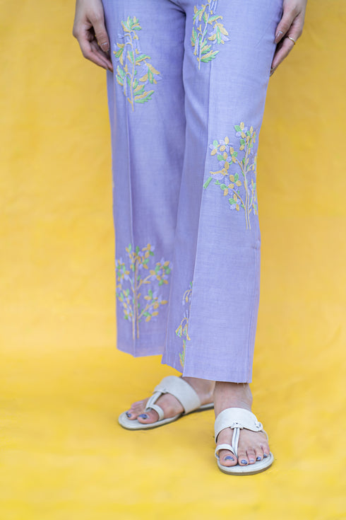 Bayan Hand-Embroidered Lavender Pant